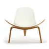 Butaca Shell - Natural y cuero blanco en Blanco, Natural - Butacas, banquetas y puffs, Uruguay | Walnut, vista 3 de 5