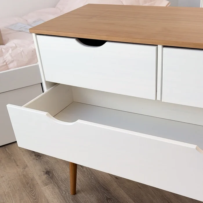 Cómoda 4 Cajones - Línea Praga - Roble/Blanco en Blanco - Cómodas, Uruguay | Ecowood, vista 6