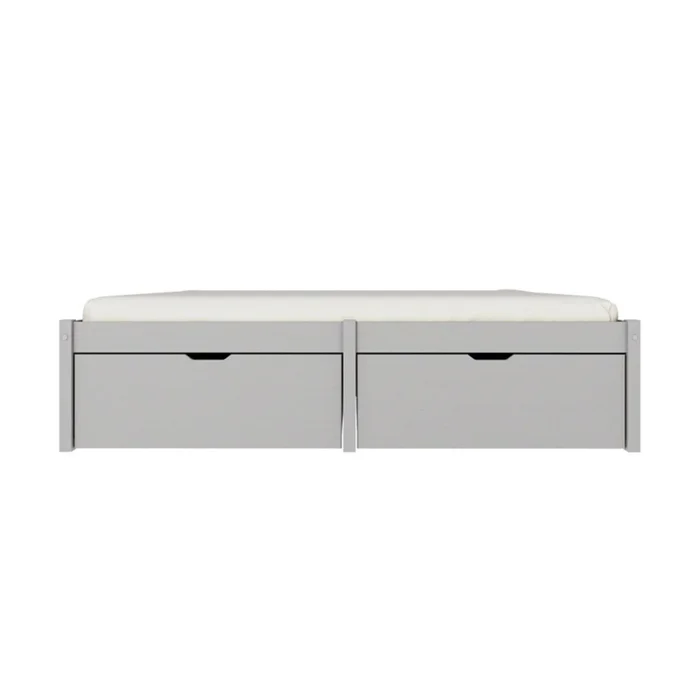 Cama Madera Maciza Con Cajones - 2 plazas - Línea beauty - Gris en Gris - Dormitorio, Uruguay | Ecowood, vista 4