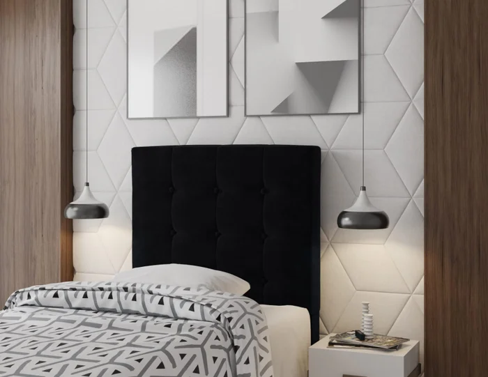 Respaldo Imperial 1 Plaza - Negro - Respaldos de cama, Uruguay | Berna home, vista 2
