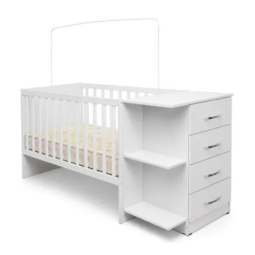 Cuna Dormitorio Infantil 4 Cajones Repisa 411 en Multicolor - Dormitorio, Uruguay | Soy Hogar