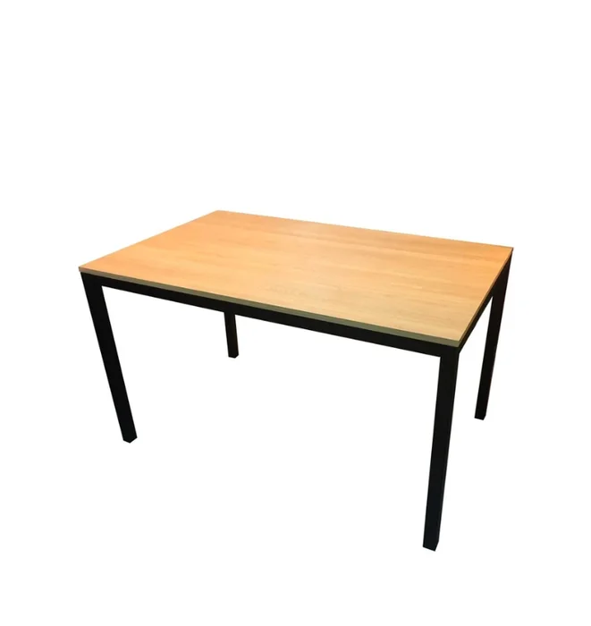 Mesa de Comedor Madera y Hierro Elec 150 cm en Crudo/Negro – Materiales Patas y bordes: Hierro cuadrado – Capa superior de aspe - Mesas de comedor, Uruguay | Berna home