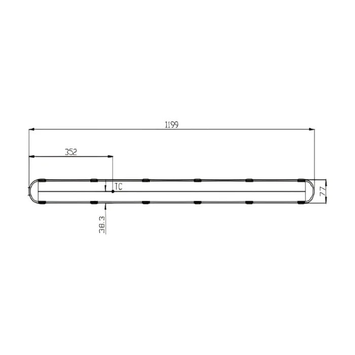Tubo LED Estanco LEDVANCE 120CM 36W 4000K IP65 en Blanco - Lámparas colgantes, Uruguay | Serlux, vista 2