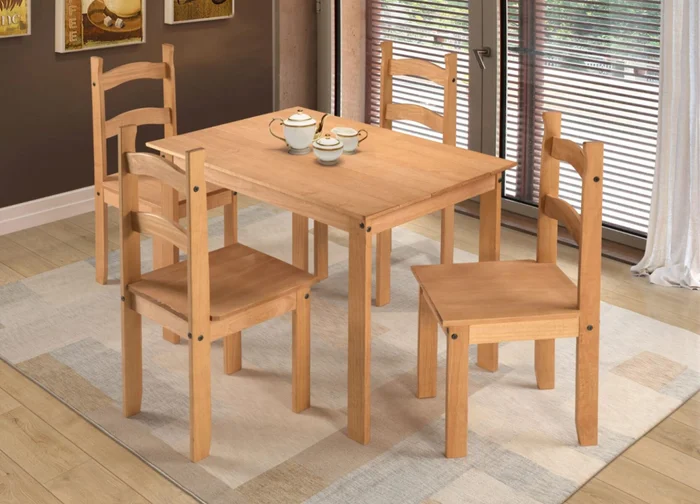 JUEGO DE COMEDOR MADERA MACIZA 4 SILLAS JC2024 - Mesas de comedor, Uruguay | Alfa Ventas, vista 2