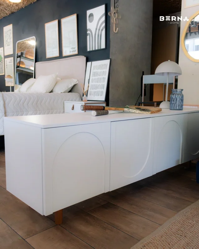 Rack Arco 180 cm - Blanco en Madera natural - Muebles para TV, Uruguay | Berna Home, vista 10