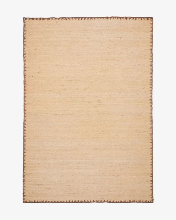 Alfombra Sorina de yute natural con borde marrón 200 x 300 cm en Madera natural - Alfombras, Uruguay | Kavehome