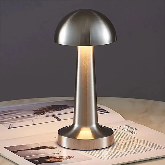 Lámpara de Mesa Samoa Portátil Recargable Nickel en Plateado - Lámparas de mesa, Uruguay | Serlux, vista 3