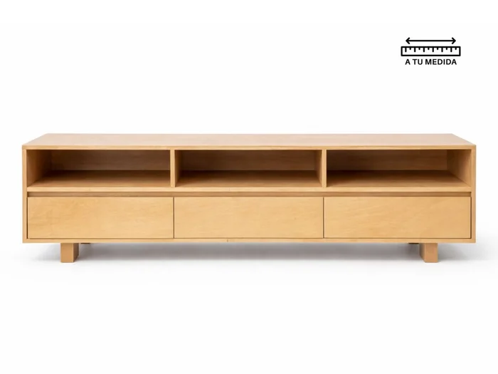 Rack AMBAY 1.60m en Madera natural - Muebles para TV, Uruguay | Finkel