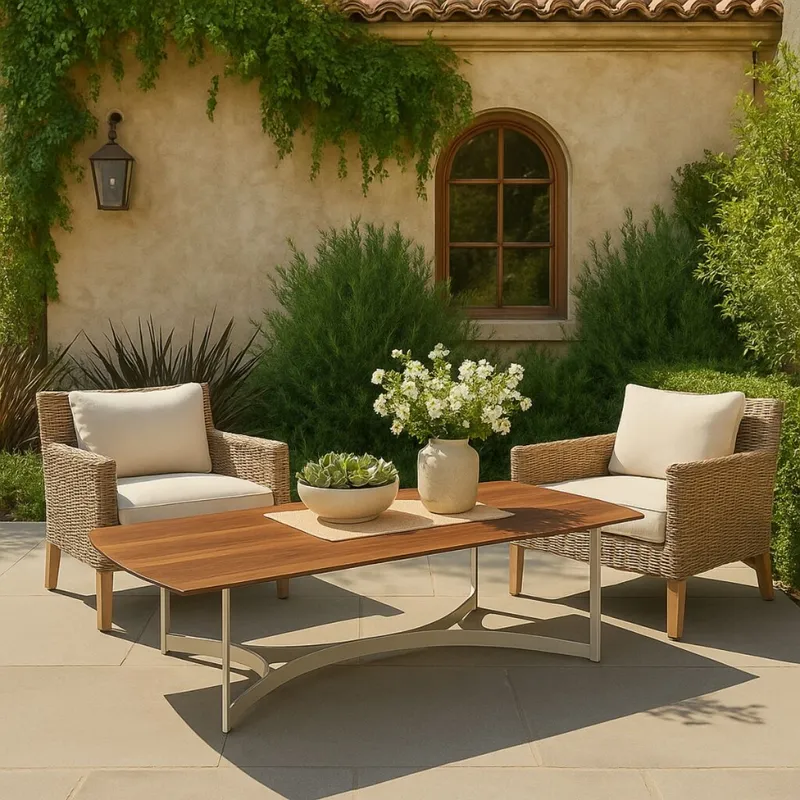 MESA DE EXTERIOR BONNA Beige  en Marrón - Mesas de comedor, Uruguay | Viasono