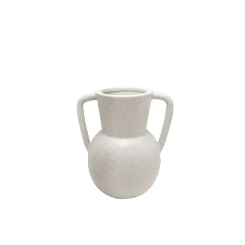 FLORERO CERAMICA 14x11x15CM ANFORA BLANCO en Blanco - Jarrones, Uruguay | Koz