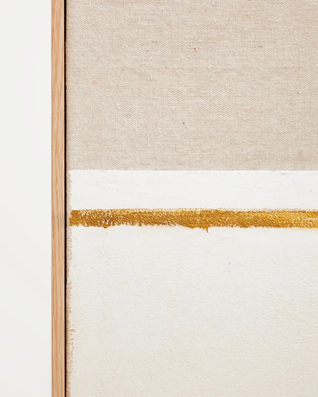 Cuadro abstracto Salin con raya horizontal de lino 80 x 100 cm en Beige - Decoración de pared, Uruguay | Kavehome, vista 3