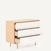 Cómoda Anielle de 3 cajones de madera maciza y chapa de fresno 99 x 78,5 cm en Off-white - Cómodas, Uruguay | Kavehome, vista 9 de 10