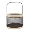 CESTO C/ASA METAL GRIS/NATURAL. D25x19.5CM - Canastos, Uruguay | Decohogar, vista 1 de 2