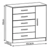 Comodas Cajoneras 5 Cajones 1 Puerta Dormitorio Demo 15d - Cómodas, Uruguay | Soy Hogar, vista 12 de 12