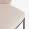 Taburete Ciselia de chenilla - beige y acero negro altura 75 cm en Beige - Butacas, banquetas y puffs, Uruguay | Kavehome, vista 4 de 9