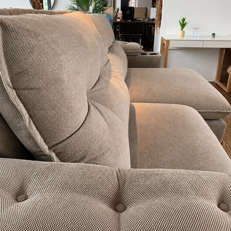 Sofa Zandon 260CM - Retractil/Reclinable en Lino Arena A085 - Sillones y sofás, Uruguay | Balton, vista 12