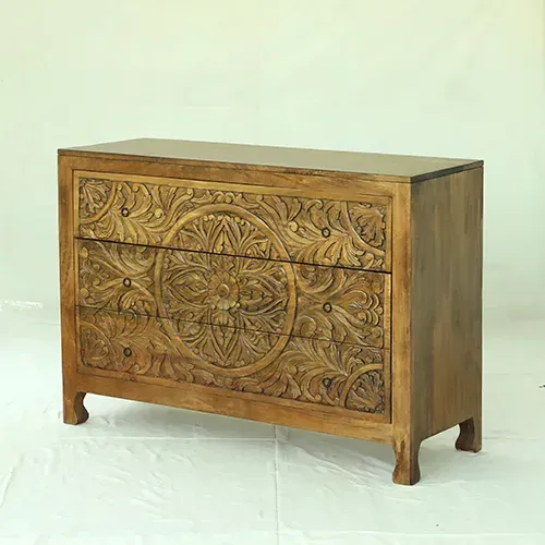 A123B Cómoda 130x45x90 en Madera natural - Cómodas, Uruguay | Victoriana