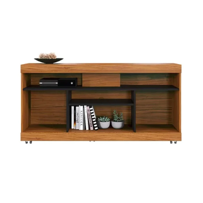 Rack Tv Living 2 Puertas Estantes Ruedas Hasta 55 Pulgadas en NOCE MILANO/ NEGRO MATE - Muebles para TV, Uruguay | Soy Hogar, vista 2