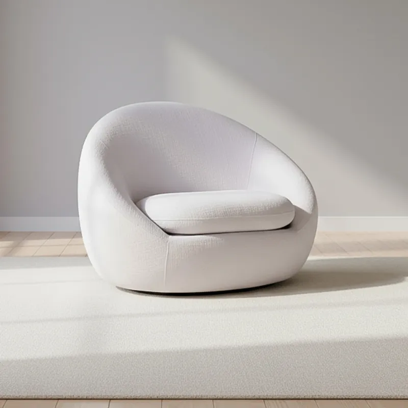 Butaca Giratoria Tela Natural-beige Oslo Beige en Beige - Butacas, banquetas y puffs, Uruguay | Divino