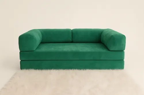 Sofá Teddy (Pana trama gruesa y fina) en Verde - Sillones y sofás, Uruguay | Bloop Home