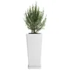 Macetero Piramidal 45 Blanco c/Plato, Alto 45cm x 21.5cm Ancho Boca x 15.6 Base, 20 lts en Blanco - Macetas, Uruguay | Champagne Home, vista 1 de 2