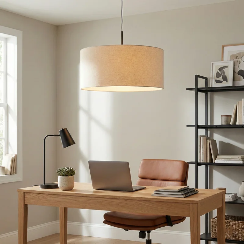 Colgante Aura Drum Lino en Beige - Lámparas colgantes, Uruguay | La Perla, vista 4