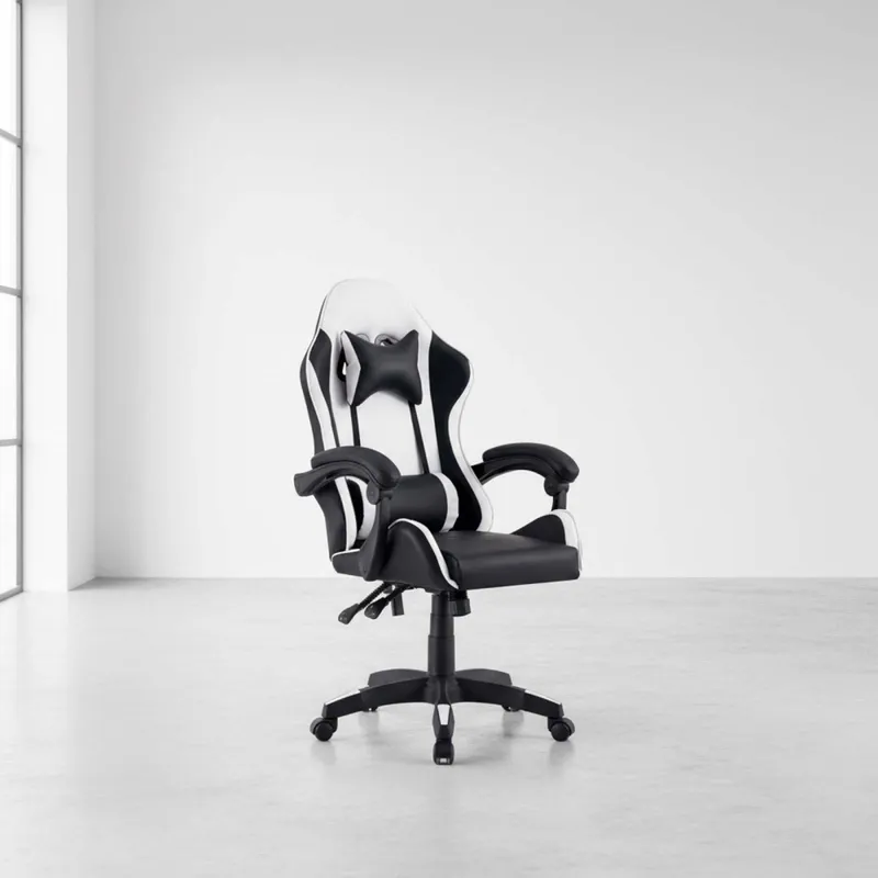 Silla Gamer Pu Blanco Max en BCO/NEG - Escritorios y sillas de escritorio, Uruguay | Divino