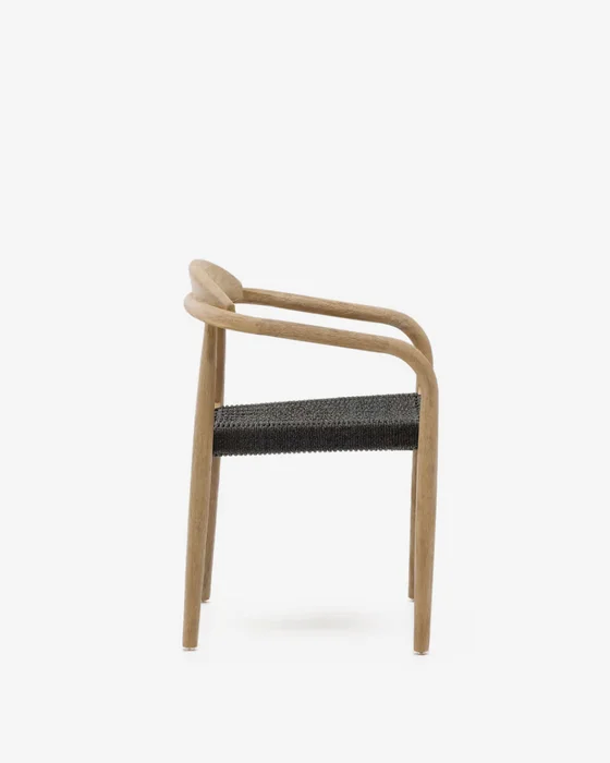 Silla Nina madera maciza - de acacia y cuerda negro en Negro - Sillas, Uruguay | Kavehome, vista 8