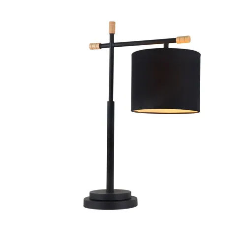 Portátil nórdica tela negra, portalámparas E27 62CM en Negro - Lámparas de mesa, Uruguay | Iluminica