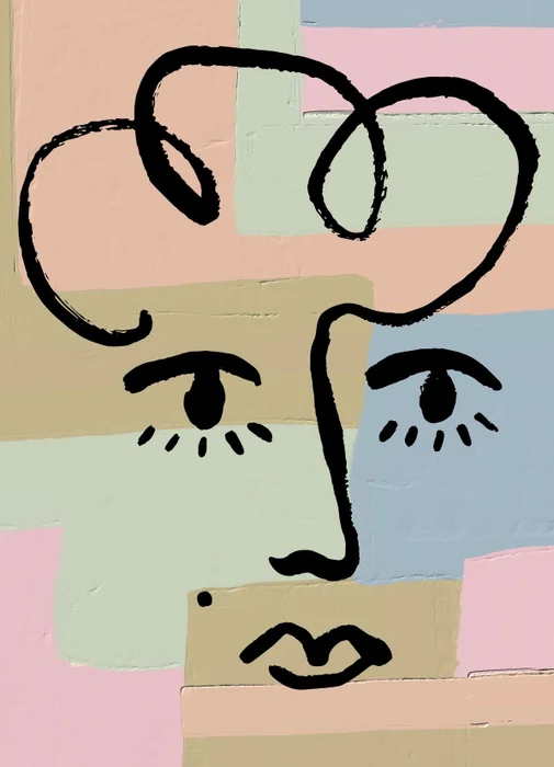 Rostro en Multicolor - Láminas, Uruguay | Mara Estudio