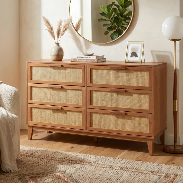 Cómoda 6 Cajones - Slim Dresser en Madera natural - Cómodas, Uruguay | Rústico Hogar