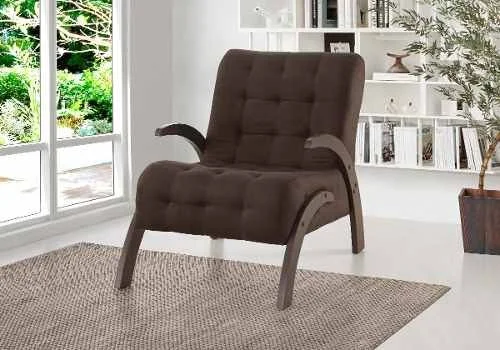 Butaca Living Sillon 1 Cuerpo Sofa Flower Marron en Madera natural - Butacas, banquetas y puffs, Uruguay | Soy Hogar, vista 6