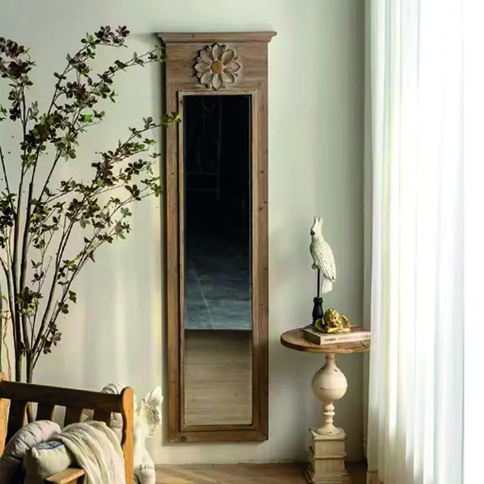 Espejo estilo frances alto en Madera natural - Espejos, Uruguay | Decotech