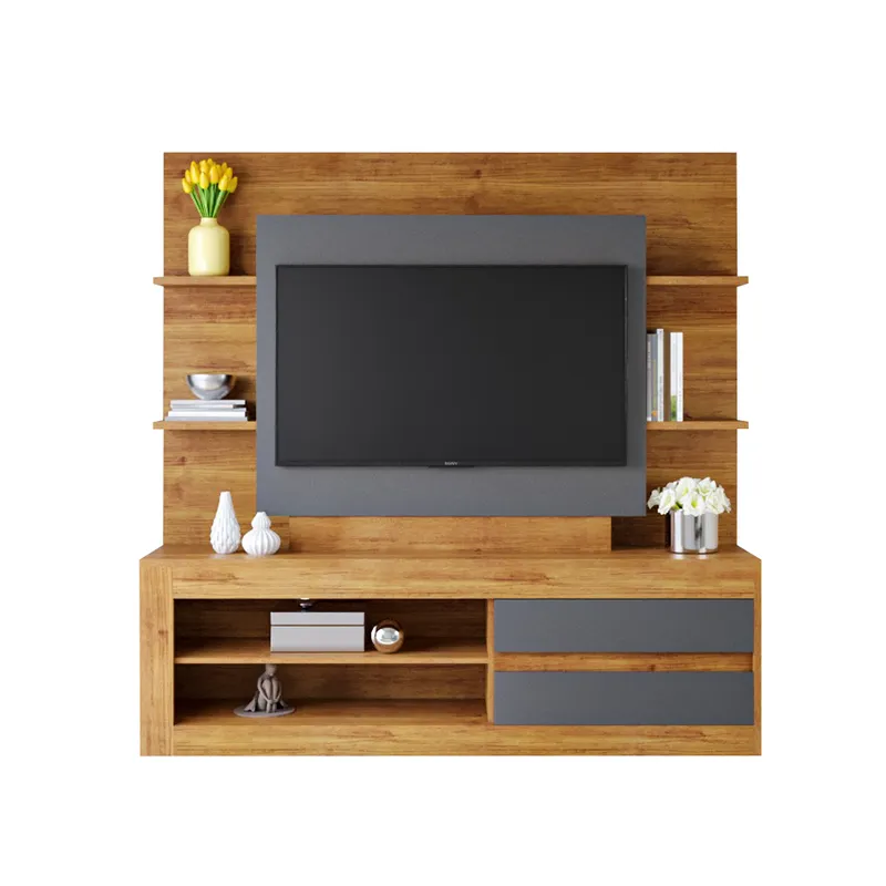 Rack Tv Modular Living Hasta Led 55 Estantes Exclusive Gris en Gris - Muebles para TV, Uruguay | Soy Hogar
