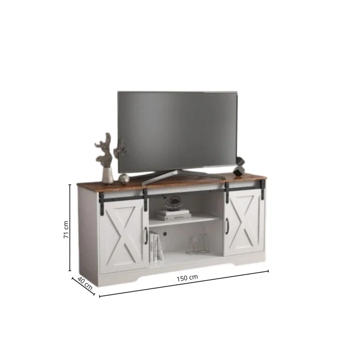 Rack de tv Ohio en Blanco - Muebles para TV, Uruguay | La Cueva Muebles, vista 9