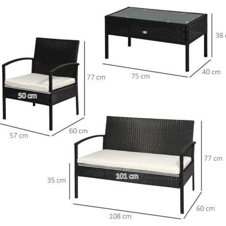 Juego de jardin Denver - Negro en Negro - Muebles para el exterior, Uruguay | La Cueva Muebles, vista 13