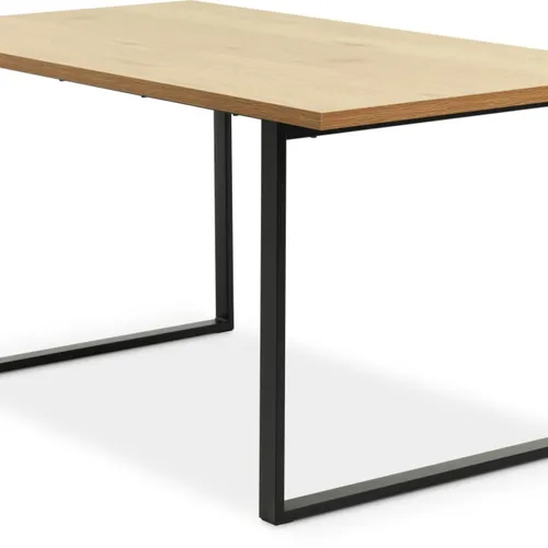 Mesa de comedor AABENRAA 90x160 color roble en Roble/negro - Mesas de comedor, Uruguay | JYSK