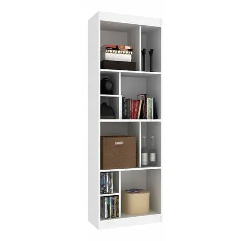 Biblioteca con reparticiones 60x181x30 Avena - Living, Uruguay | Que Sal Muebleria