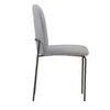 Silla en tapizada en sintético color perla, patas en metal chocolate claro. en Beige - Sillas, Uruguay | Champagne Home, vista 3 de 3