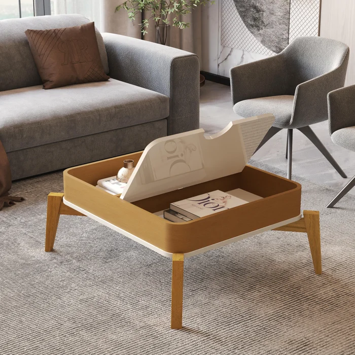 Mesa de centro 85CM - Linea Buriti 100% MDF en Madera natural - Mesas de living, Uruguay | Balton, vista 8