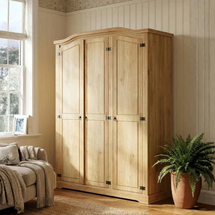 Ropero Curvo 4 Puertas - Linea Mexicana - Natural en Madera natural - Roperos y placares, Uruguay | Rústico Hogar, vista 2