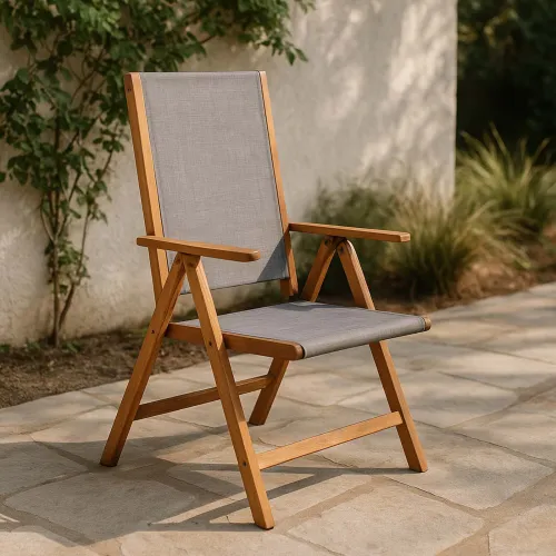 Silla Reclinable Madera Gris Playacar en Gris - Muebles para el exterior, Uruguay | Divino