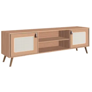 Rack TV Praga con Tela 140 cm – Peroba en Madera natural - Muebles para TV, Uruguay | Berna home