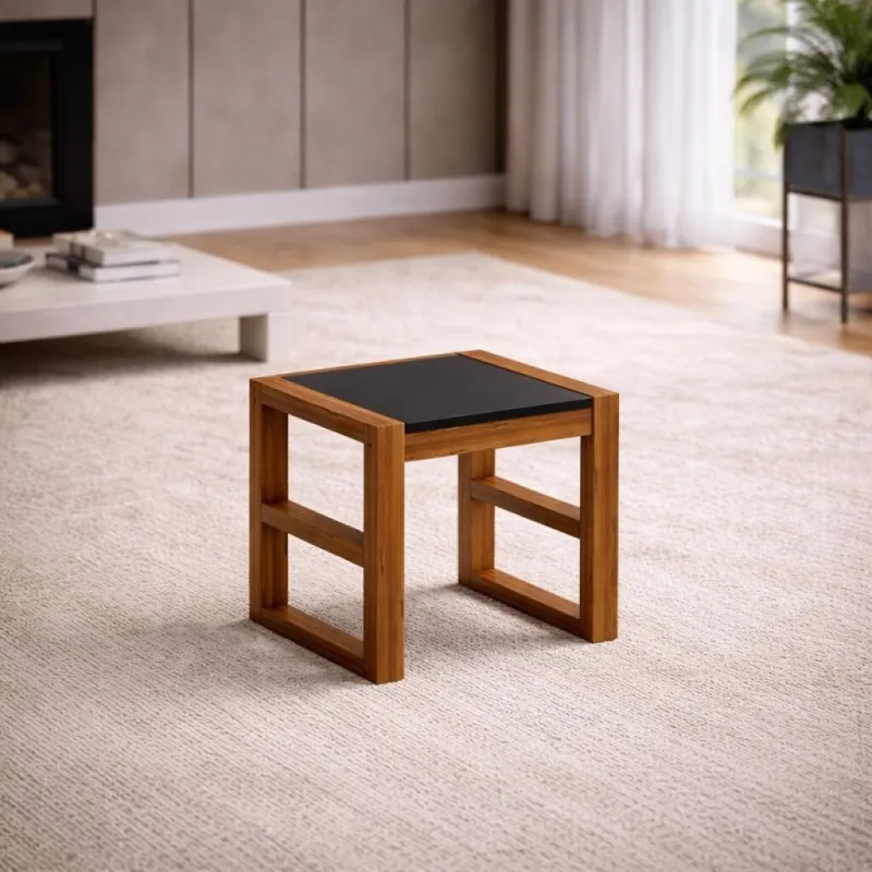 Mesa Auxiliar Aspen Negro/garapa en Madera natural - Mesas de living, Uruguay | Aihaus