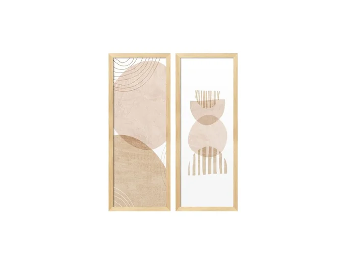 Set x 2 Láminas con Marco de Madera en Madera natural - Decoración de pared, Uruguay | Finkel
