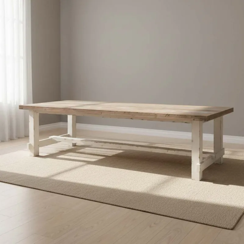 Mesa De Comedor Pino Blanco Aimann en Multicolor - Mesas de comedor, Uruguay | Divino