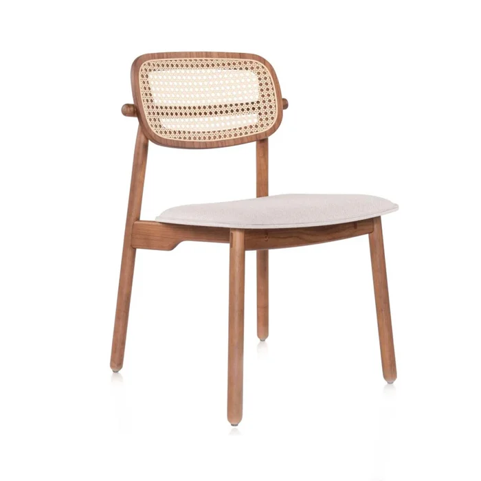 Silla De Comedor Rattan-y-madera Natural-beige Danielle en Madera natural - Sillas, Uruguay | Divino, vista 2