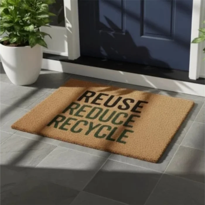 FELPUDO COCO REUSE/REDUCE/RECYCLE. 40x60CM/H1.5CM en Marrón - Textiles, Uruguay | Decohogar, vista 3