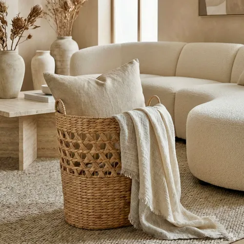 Canasto Alba Extra Grande en Madera natural - Canastos, Uruguay | Indrana