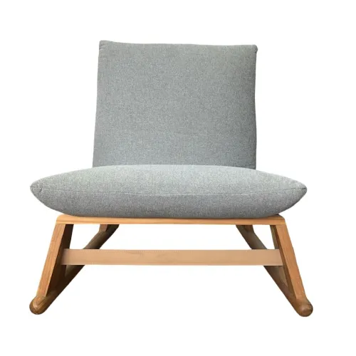 BUTACA SIN BRAZOS EN MADERA y TELA - Producto con detalles en Gris - Butacas, banquetas y puffs, Uruguay | Champagne Home